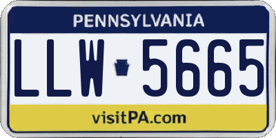 PA license plate LLW5665