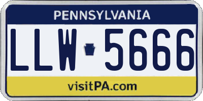 PA license plate LLW5666