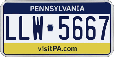 PA license plate LLW5667
