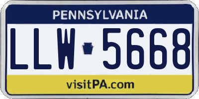 PA license plate LLW5668