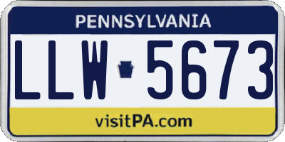 PA license plate LLW5673