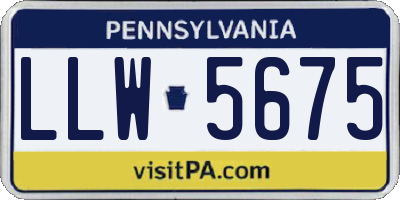 PA license plate LLW5675