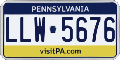 PA license plate LLW5676
