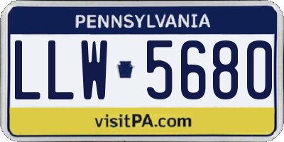 PA license plate LLW5680