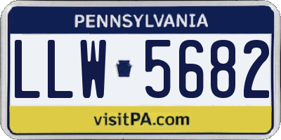 PA license plate LLW5682
