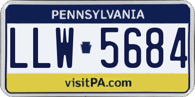 PA license plate LLW5684