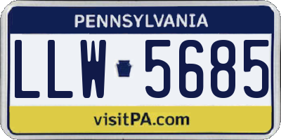 PA license plate LLW5685