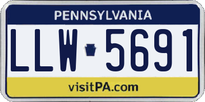 PA license plate LLW5691