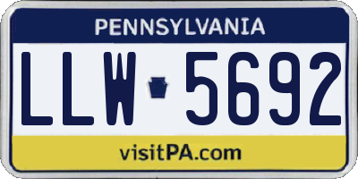 PA license plate LLW5692