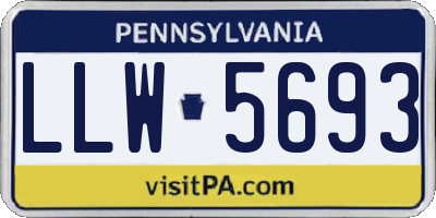 PA license plate LLW5693