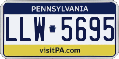 PA license plate LLW5695