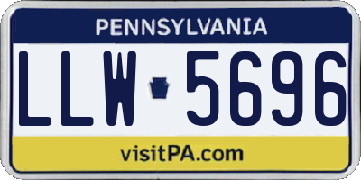 PA license plate LLW5696