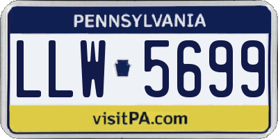 PA license plate LLW5699
