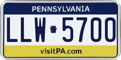 PA license plate LLW5700