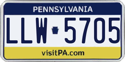 PA license plate LLW5705