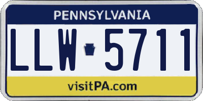 PA license plate LLW5711