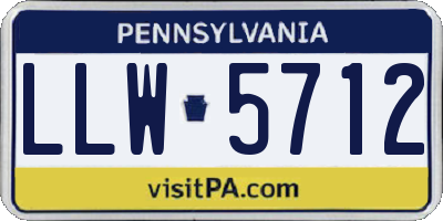 PA license plate LLW5712