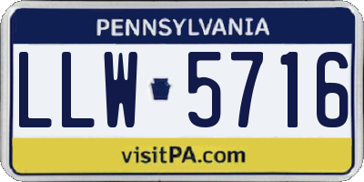 PA license plate LLW5716