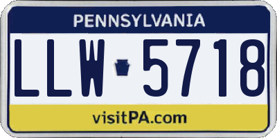 PA license plate LLW5718