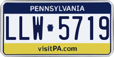 PA license plate LLW5719