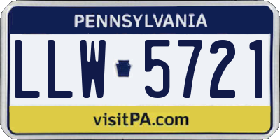 PA license plate LLW5721