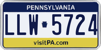 PA license plate LLW5724