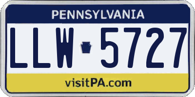 PA license plate LLW5727