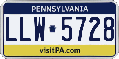 PA license plate LLW5728