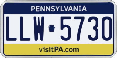 PA license plate LLW5730
