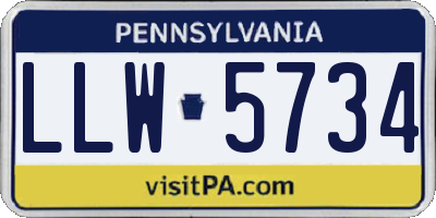 PA license plate LLW5734