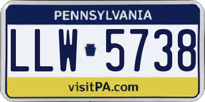PA license plate LLW5738