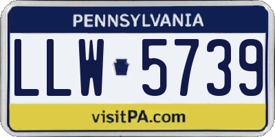 PA license plate LLW5739
