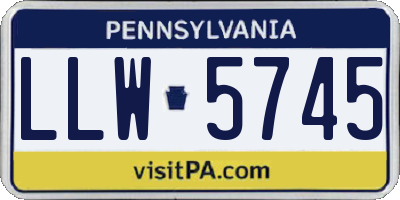 PA license plate LLW5745
