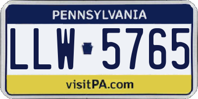 PA license plate LLW5765