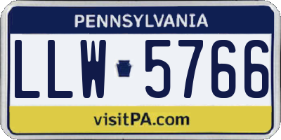 PA license plate LLW5766