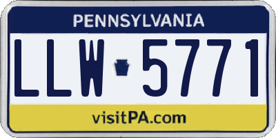 PA license plate LLW5771