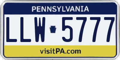 PA license plate LLW5777