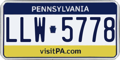 PA license plate LLW5778