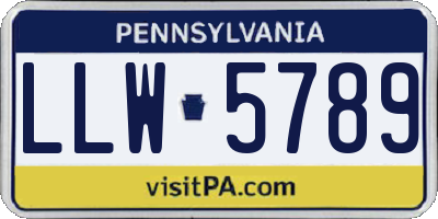 PA license plate LLW5789