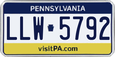PA license plate LLW5792