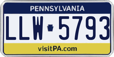 PA license plate LLW5793