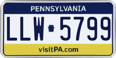 PA license plate LLW5799