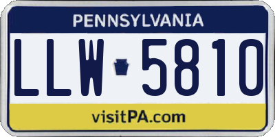 PA license plate LLW5810