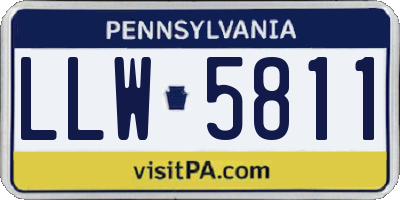 PA license plate LLW5811