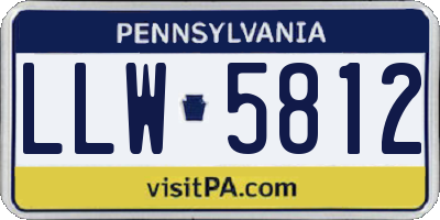 PA license plate LLW5812