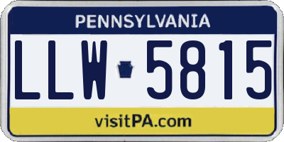 PA license plate LLW5815