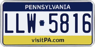 PA license plate LLW5816
