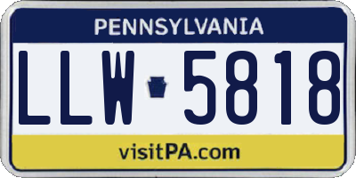 PA license plate LLW5818