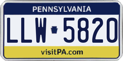 PA license plate LLW5820