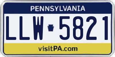 PA license plate LLW5821